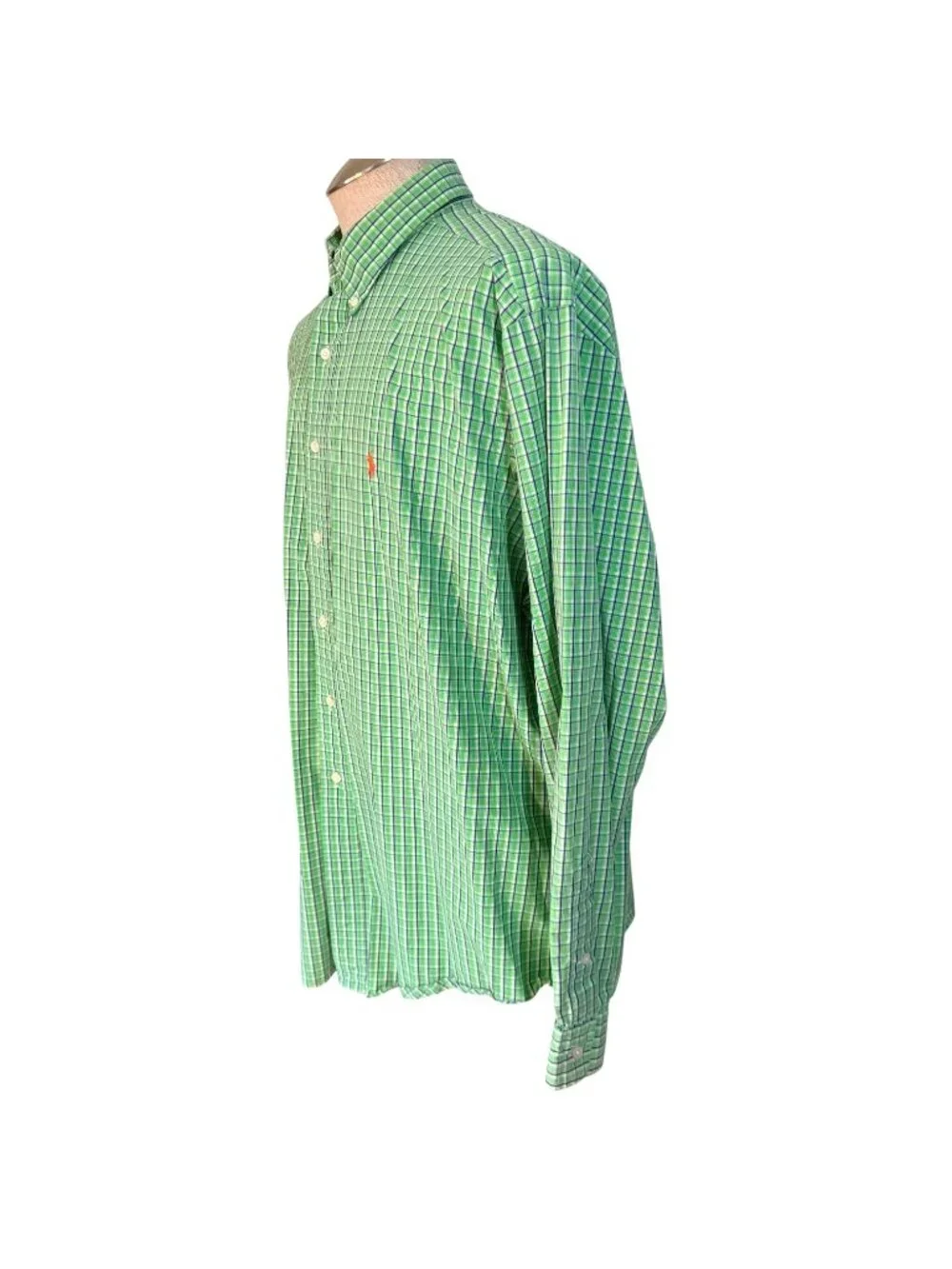 Ralph Lauren Mens XL Green Plaid Button Down Shirt Classic Fit Long Sleeve - Picture 3 of 8